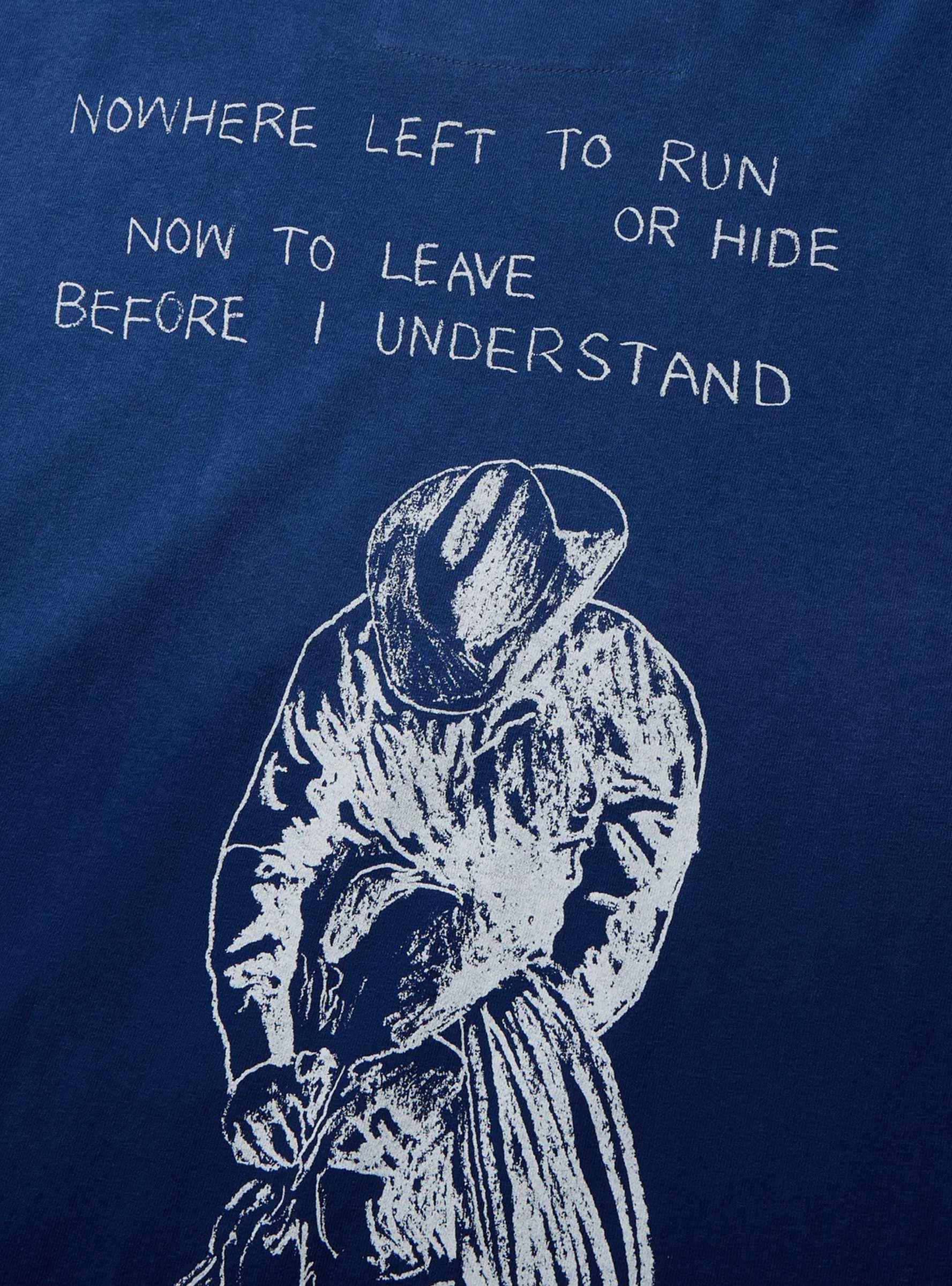 Return Again Tee Sun Faded Navy ONE OF THESE DAYS (Detail) at Couverture & The Garbstore