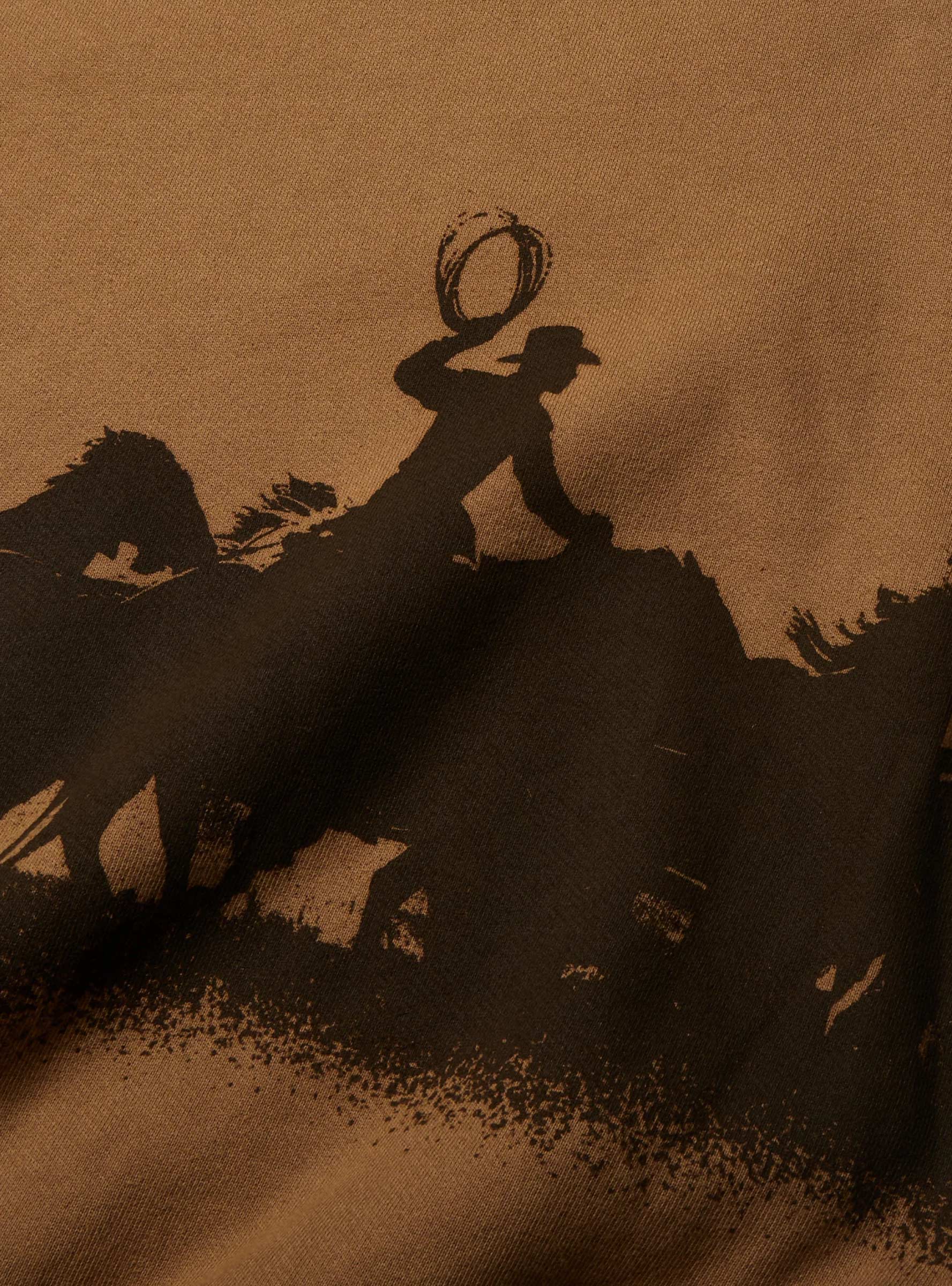 Driftin' Back Again Crewneck Light Brown ONE OF THESE DAYS (Detail) at Couverture & The Garbstore