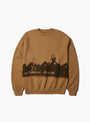 Driftin' Back Again Crewneck Light Brown ONE OF THESE DAYS (Front) at Couverture & The Garbstore
