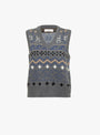 Misty Vest Grey Jacquard Grey Jacquard SKALL (ghost front) at Couverture & The Garbstore