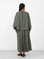 Cilla_Shirt_Green_and_White_Check_Green_and_White_Check_SKALL_model_back at Couverture & The Garbstore