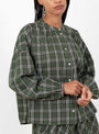 Cilla_Shirt_Green_and_White_Check_Green_and_White_Check_SKALL_model_detail at Couverture & The Garbstore
