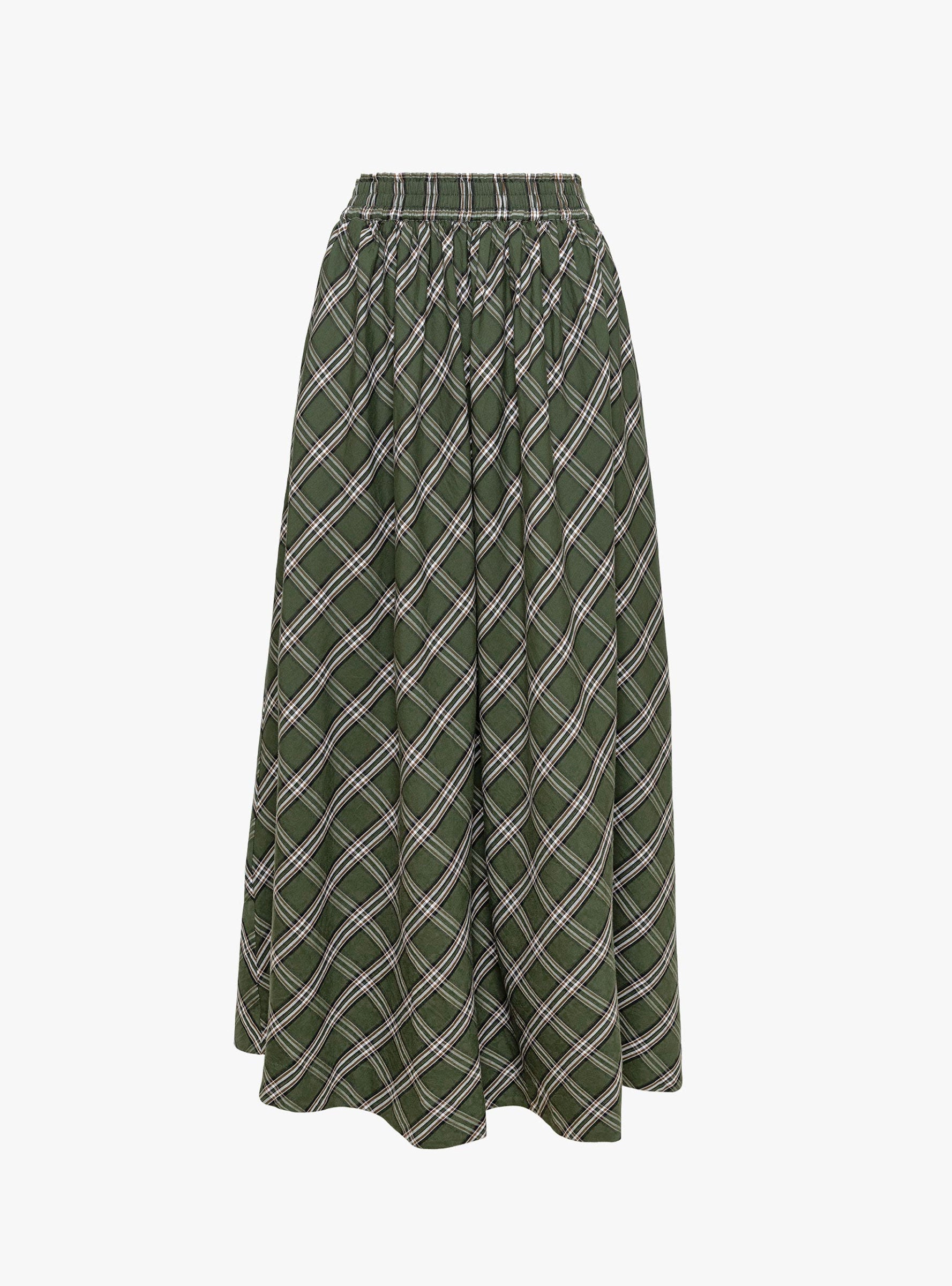 Dagny Skirt Green and White Check Green and White Check SKALL (ghost front) at Couverture & The Garbstore