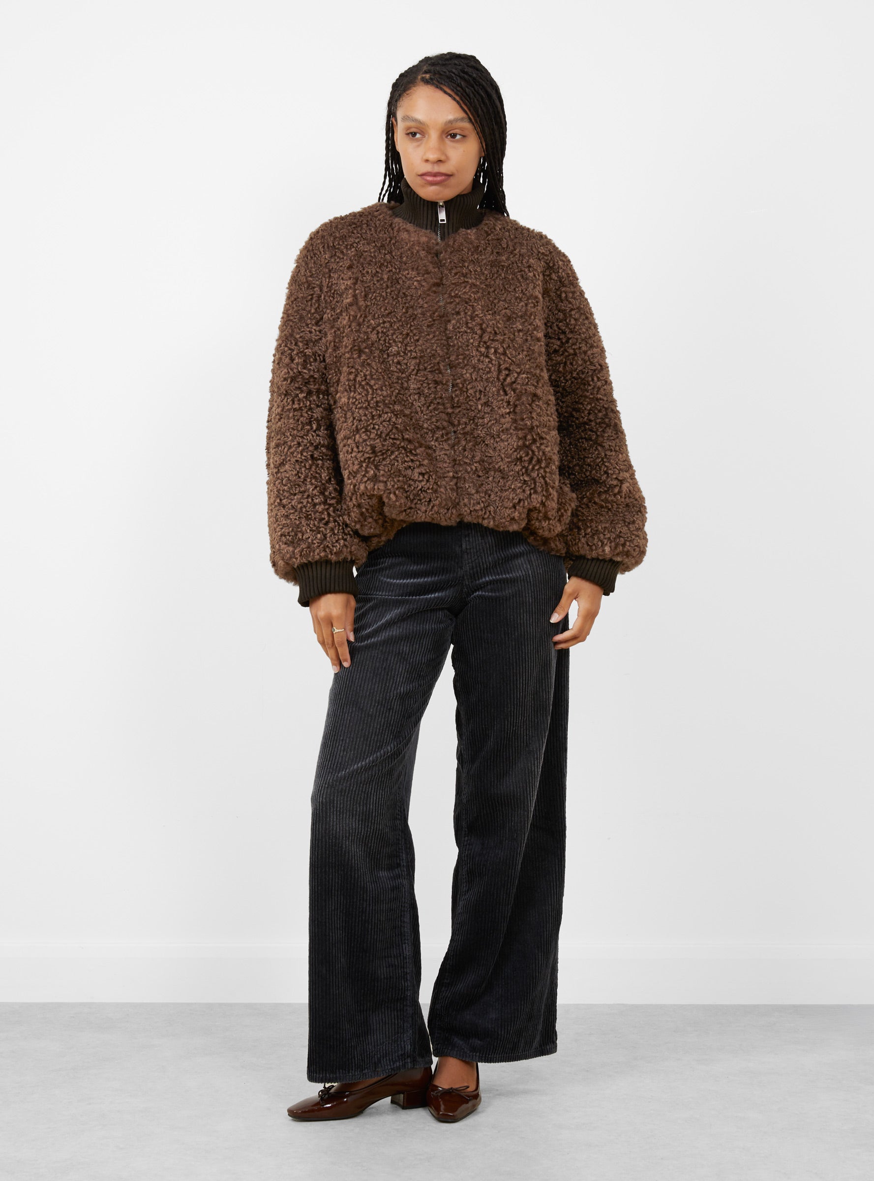 Jalli Jacket Dark Roast Dark Roast BELLEROSE (model front) at Couverture & The Garbstore