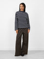 Fonsy T-Shirt Navy and Ecru Stripe Navy and Ecru Stripe BELLEROSE (model front) at Couverture & The Garbstore