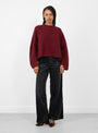 Dorou Knit Wine Wine BELLEROSE (model front) at Couverture & The Garbstore