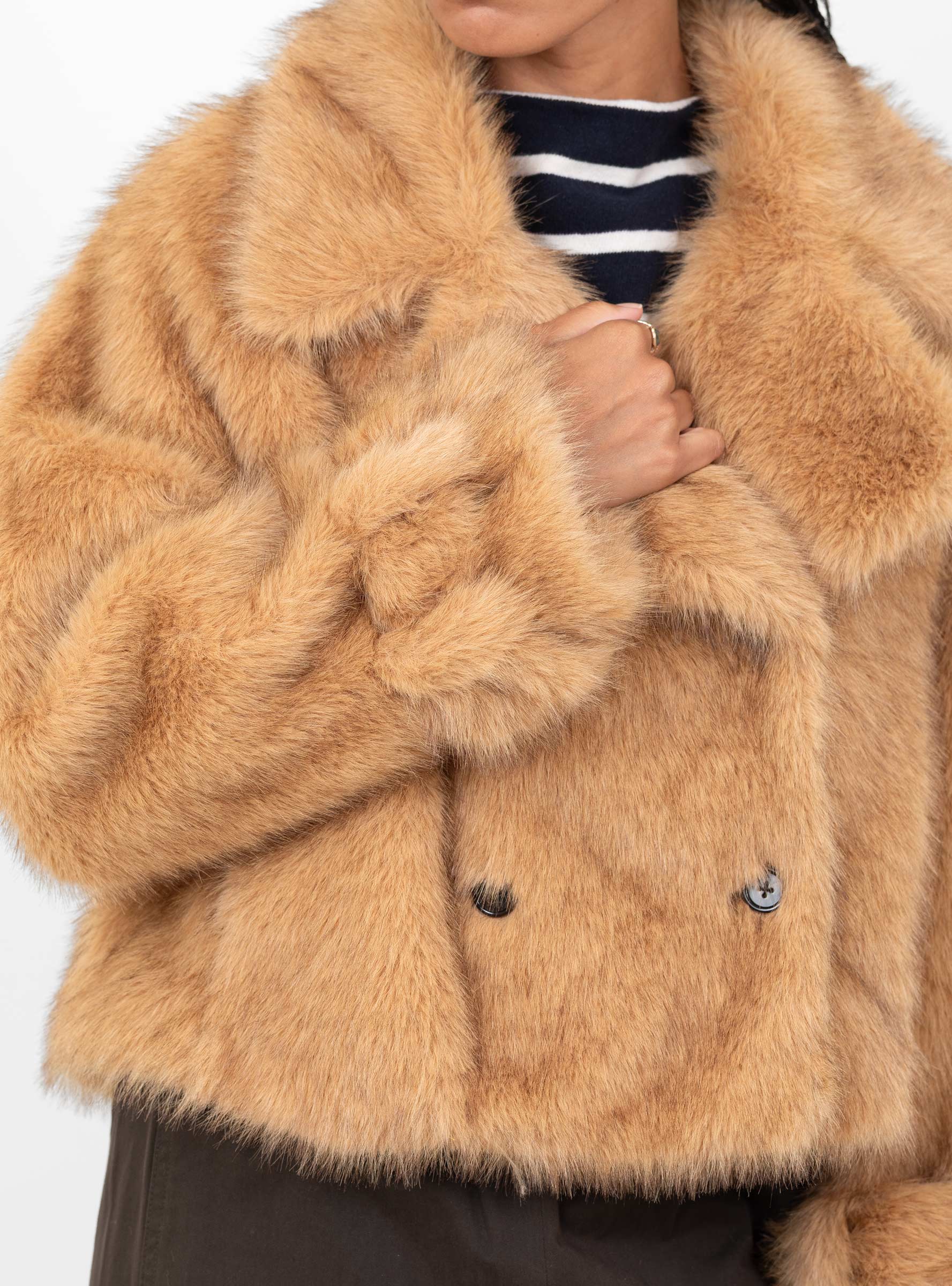 Elordi Jacket Ambre Ambre BELLEROSE (fur detail) at Couverture & The Garbstore