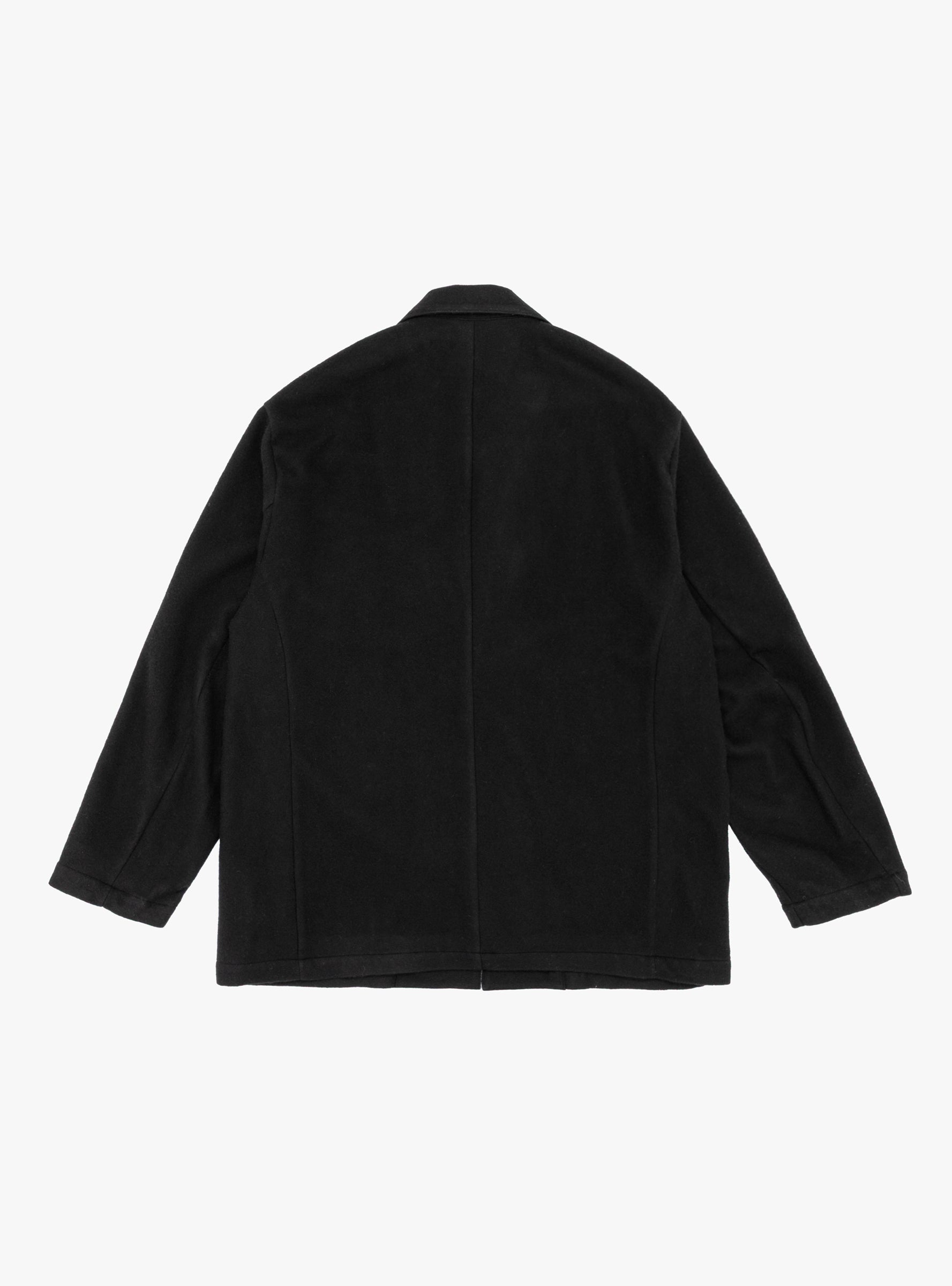 Fleece Easy Single Breasted Jacket Black SSSTEIN (back) at Couverture & The Garbstore