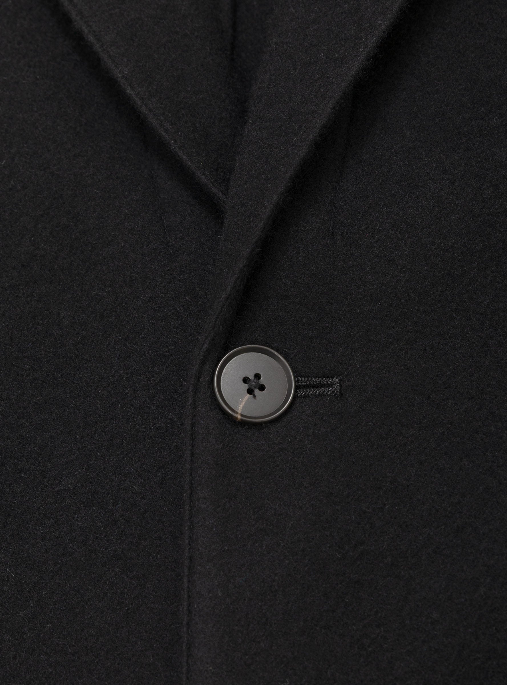 Fleece Easy Single Breasted Jacket Black SSSTEIN (button detail) at Couverture & The Garbstore