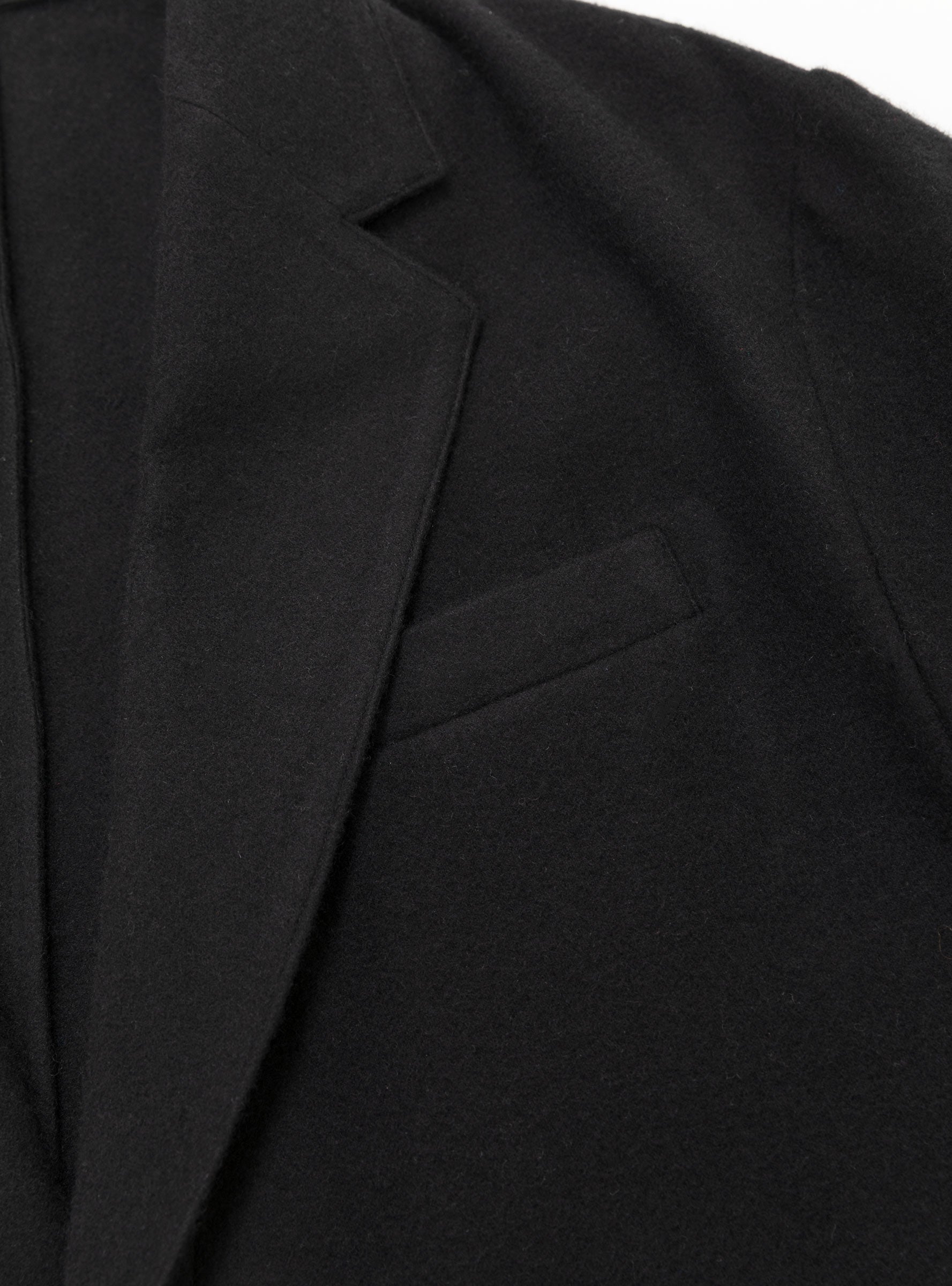 Fleece Easy Single Breasted Jacket Black SSSTEIN (pocket detail) at Couverture & The Garbstore