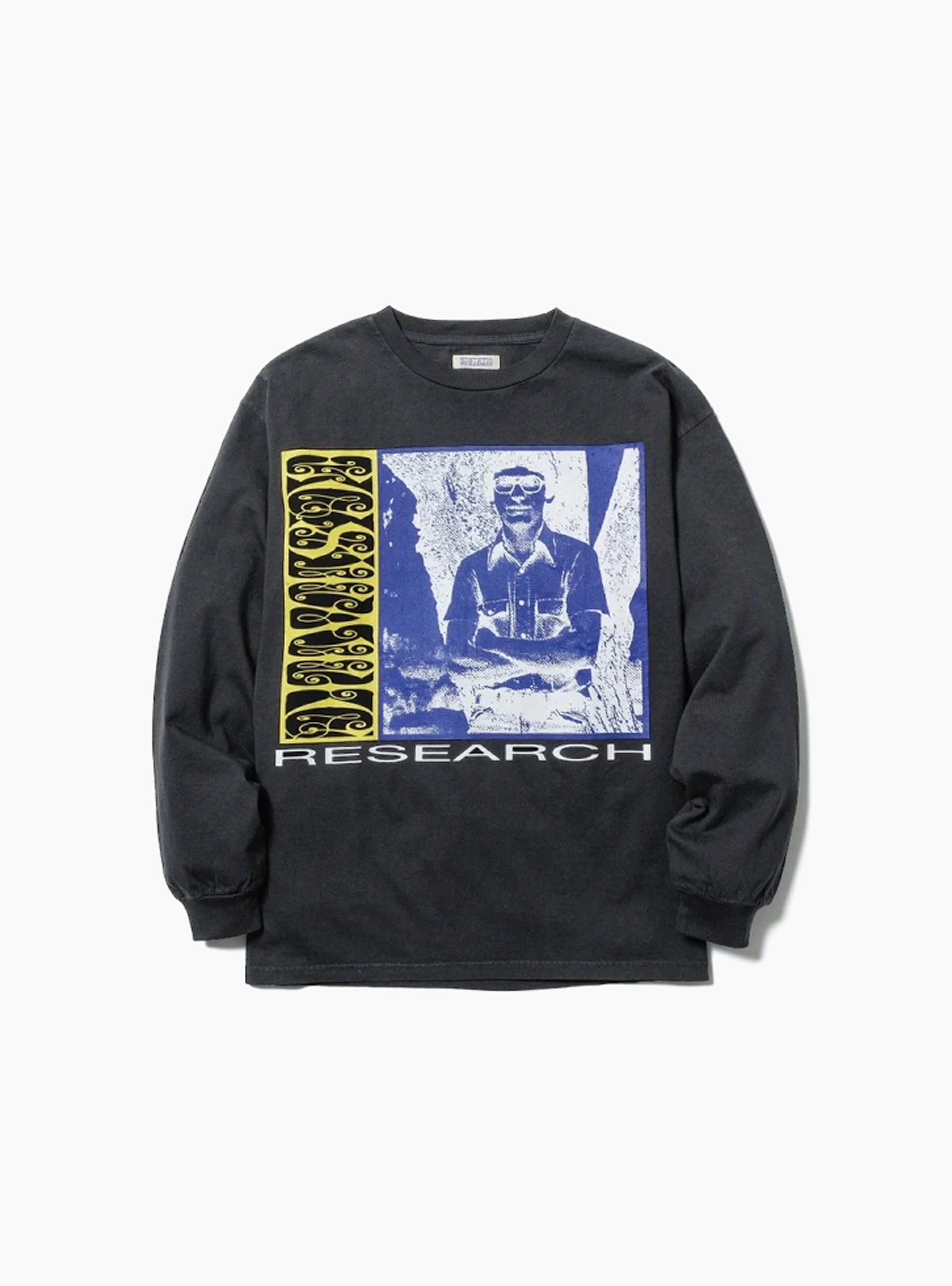 Time LS T-Shirt Charcoal ECSTATIC RESEARCH (front) at Couverture & The Garbstore