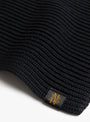Solid Wool Muffler Navy BATONER (logo detail) at Couverture & The Garbstore