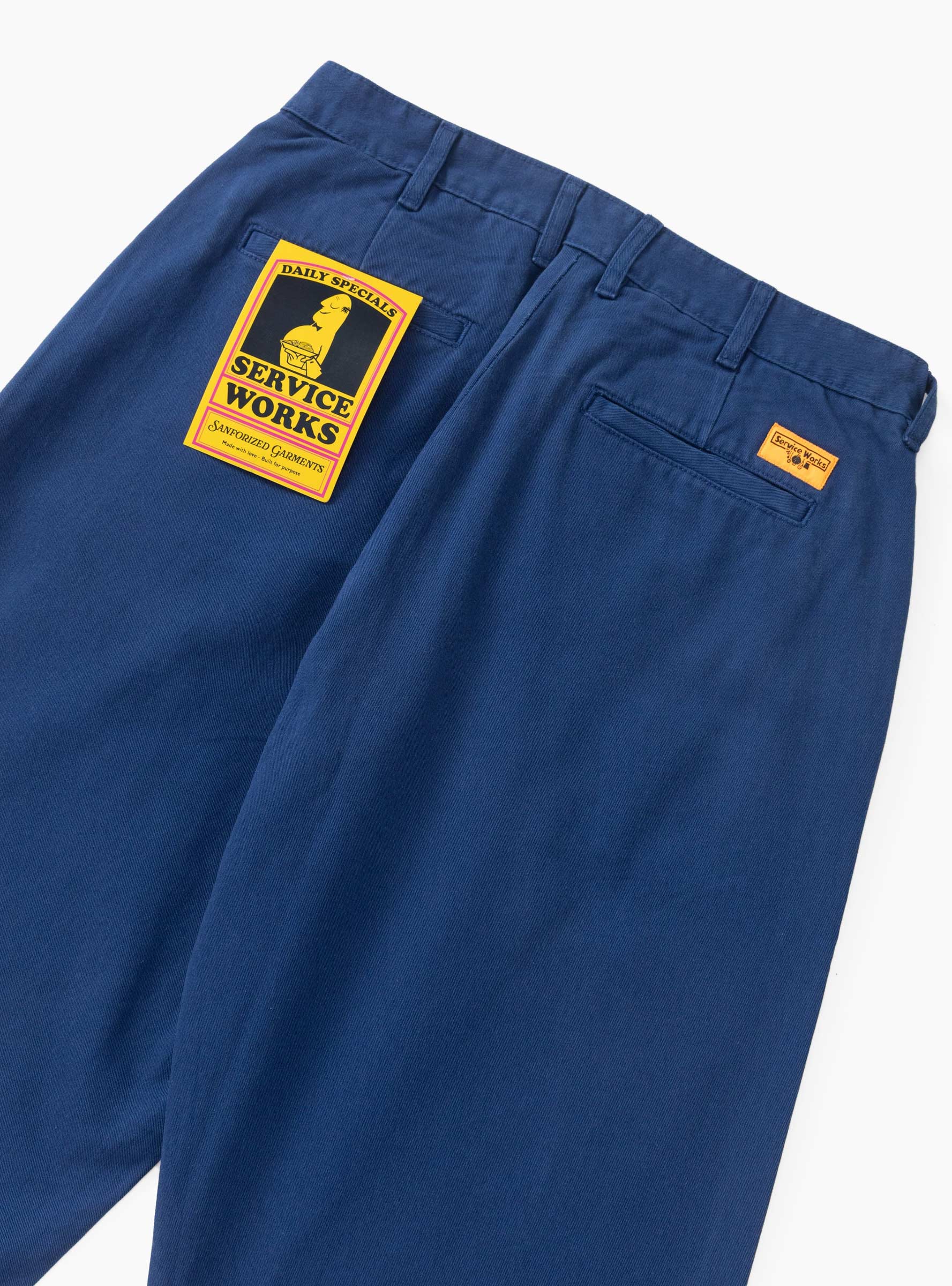 Twill Part Timer Pants Blue Service Works (Back) at Couverture & The Garbstore