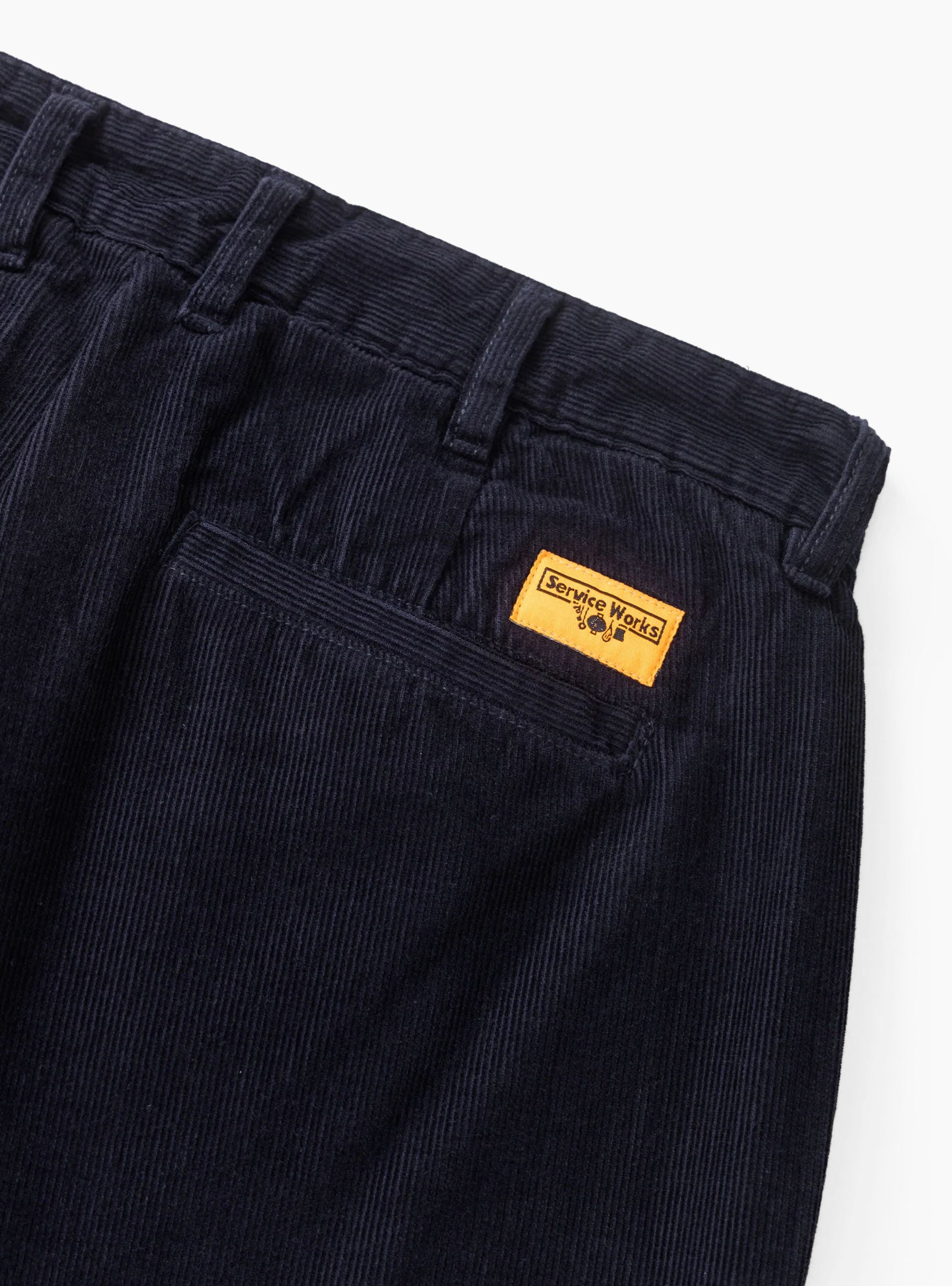 Fine Cord Part Timer Pants Dark Navy Service Works (Pocket detail) at Couverture & The Garbstore