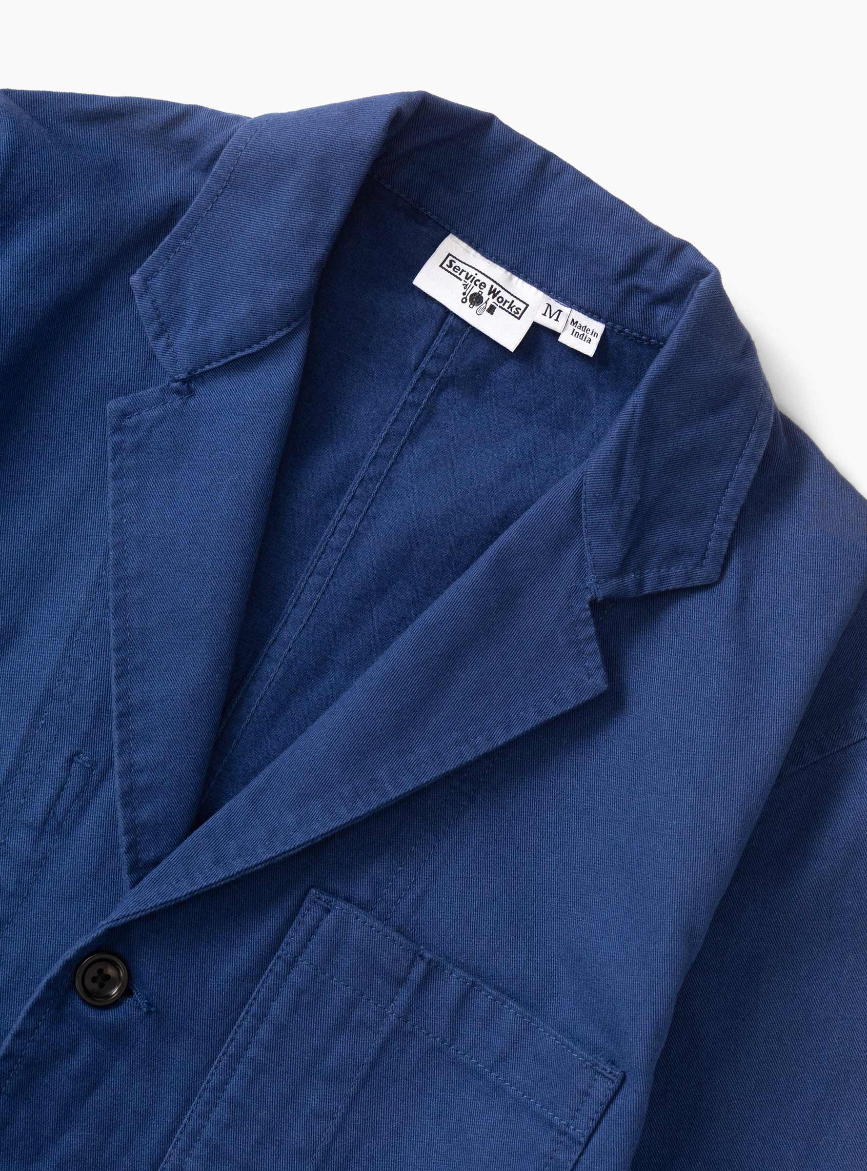 Twill Server Suit Blue Service Works (Collar detail) at Couverture & The Garbstore