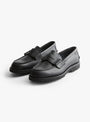Beefroll-Loafer-Black-Black-REGAL-SHOE-&-CO.-(three-quarter view) at Couverture & The Garbstore