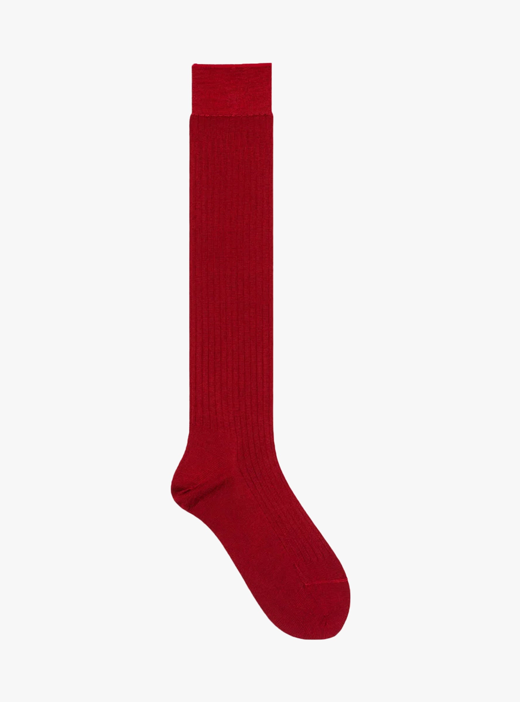 Bemberg Rib Knee Hi Socks Red Red Hansel From Basel (Front) at Couverture & The Garbstore