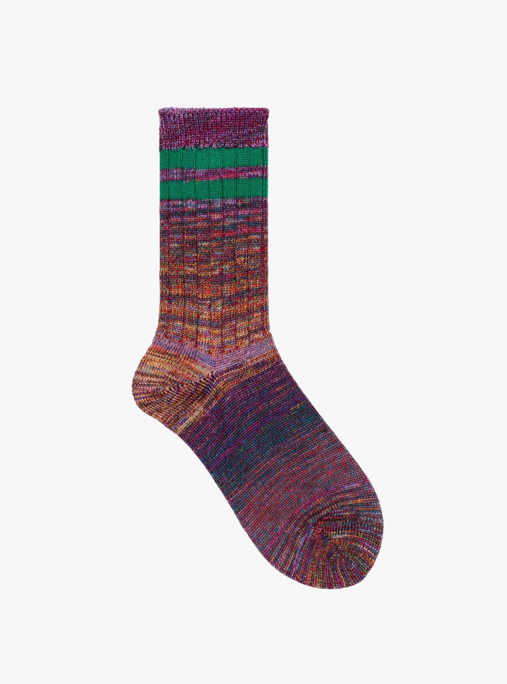 Cosmic Space Dye Varsity Crew Socks Emerald Emerald Hansel From Basel (Front) at Couverture & The Garbstore