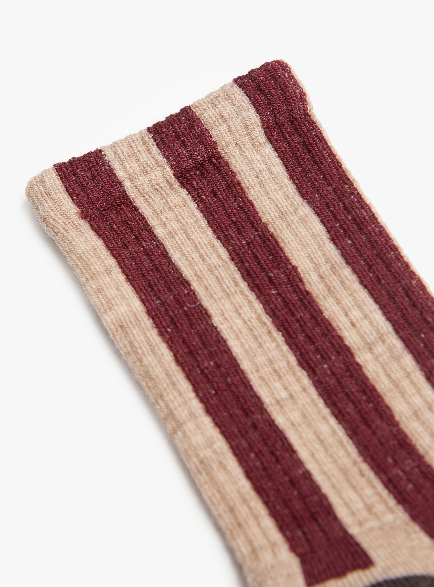 Buren Athletic Wool Crew Socks Merlot Merlot Hansel From Basel (fabric close up) at Couverture & The Garbstore