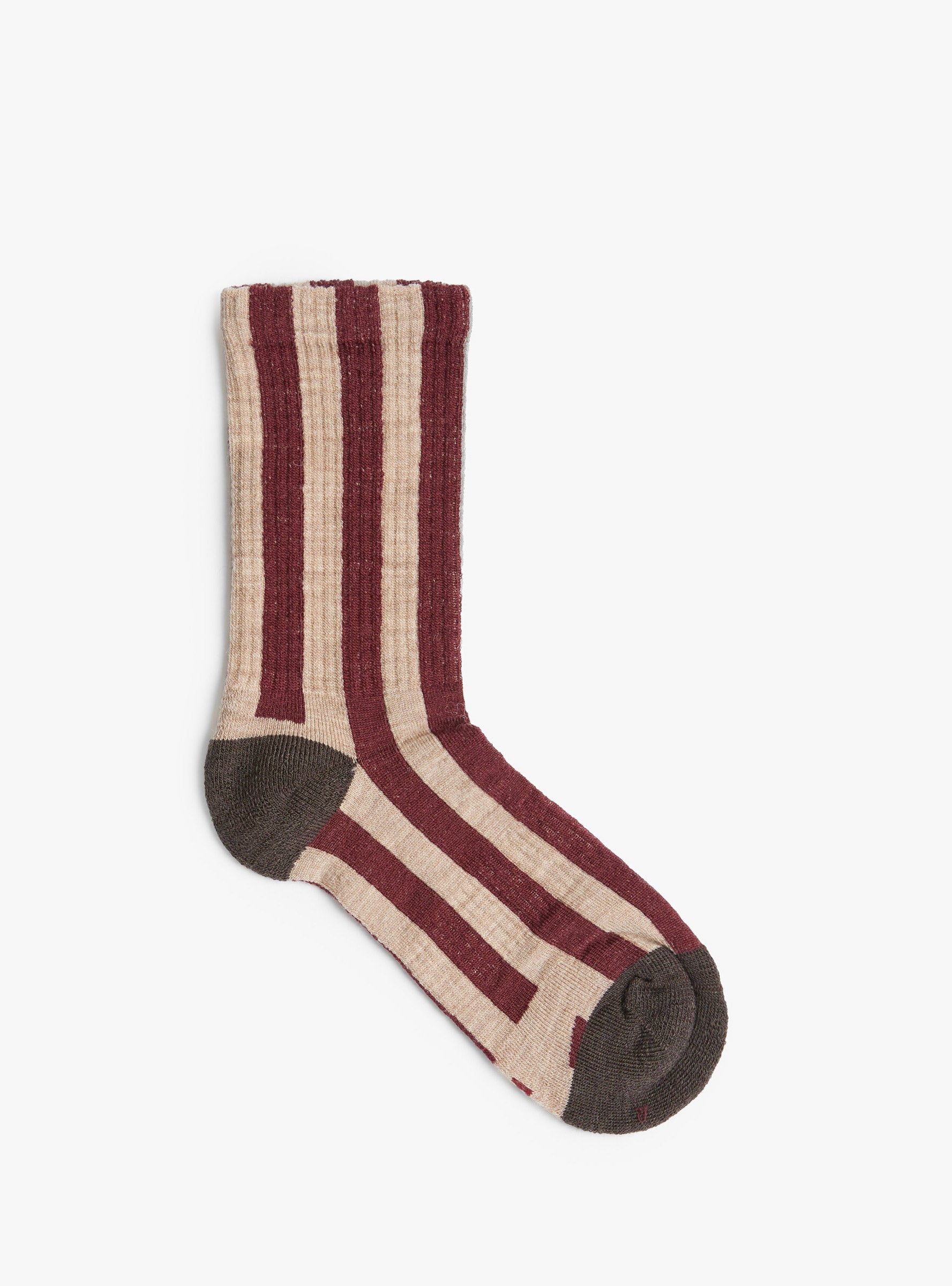 Buren Athletic Wool Crew Socks Merlot Merlot Hansel From Basel (top view) at Couverture & The Garbstore