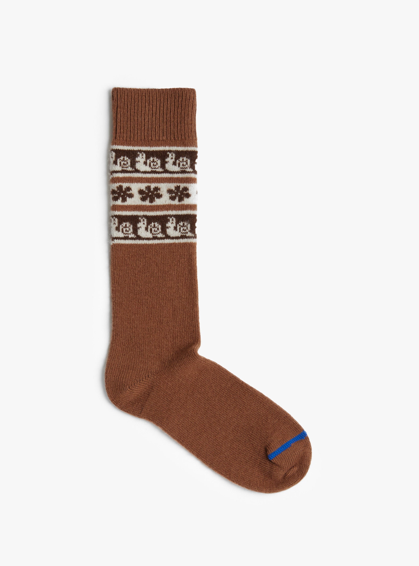 Snail Hiker Wool Crew Socks Brown Merlot Hansel From Basel (top view) at Couverture & The Garbstore