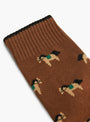 Equestrian Crew Socks Brown Brown Hansel From Basel (close up) at Couverture & The Garbstore