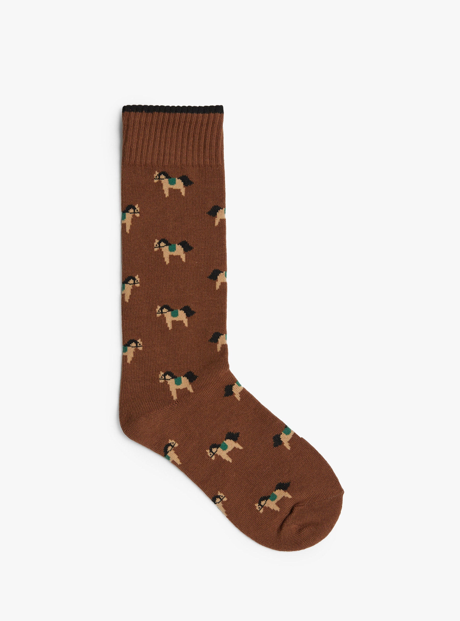 Equestrian Crew Socks Brown Brown Hansel From Basel (top view) at Couverture & The Garbstore