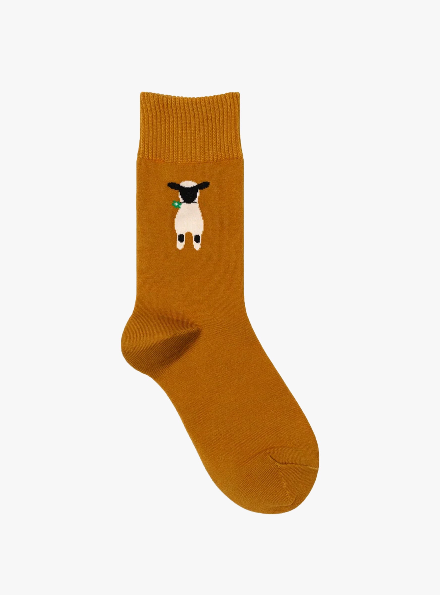 Nice to See Ewe Crew Socks Ochre Ochre Hansel From Basel (Front) at Couverture & The Garbstore