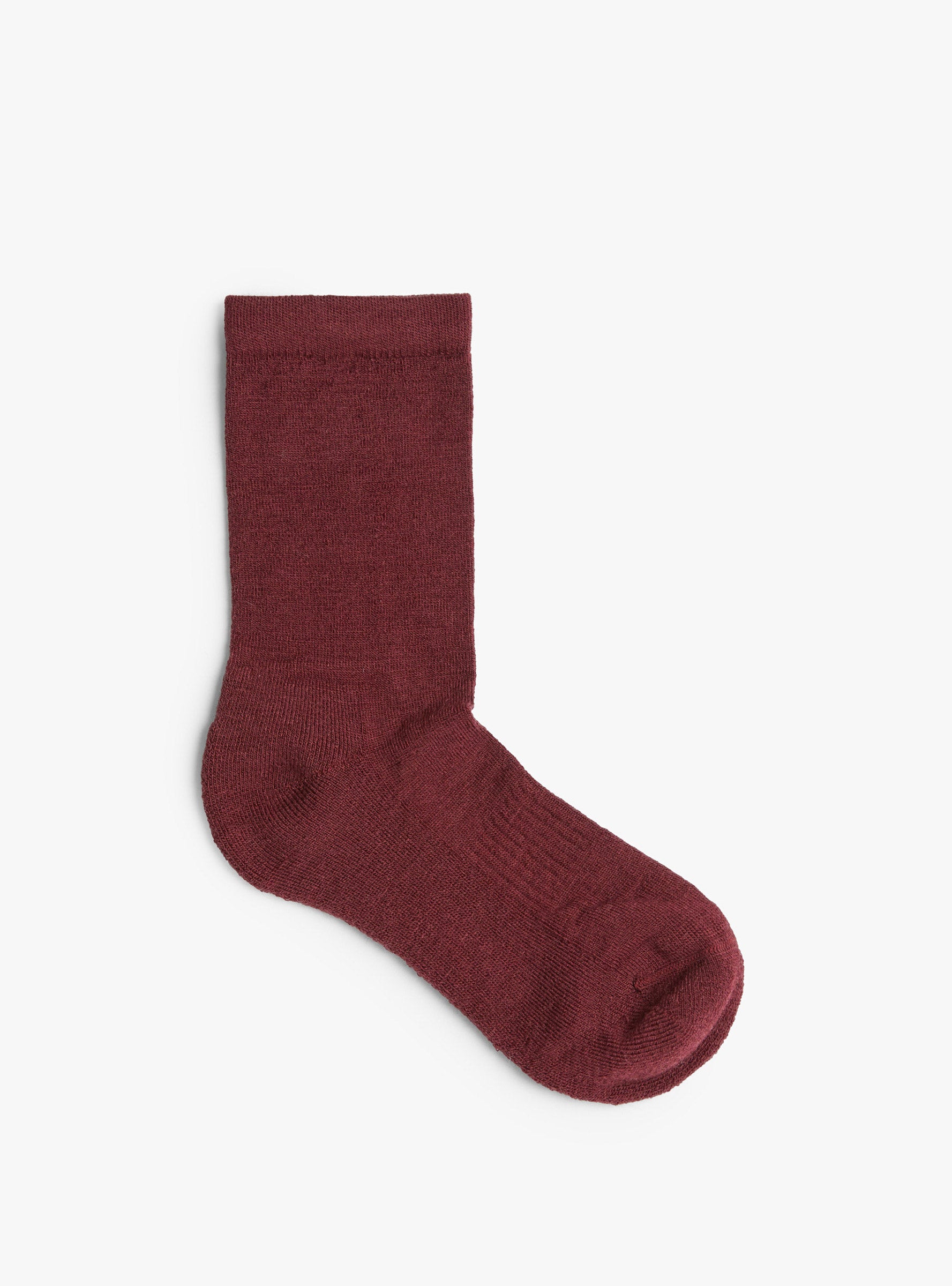 Solid Sport Athletic Wool Crew Socks Merlot Merlot Hansel From Basel (top view) at Couverture & The Garbstore
