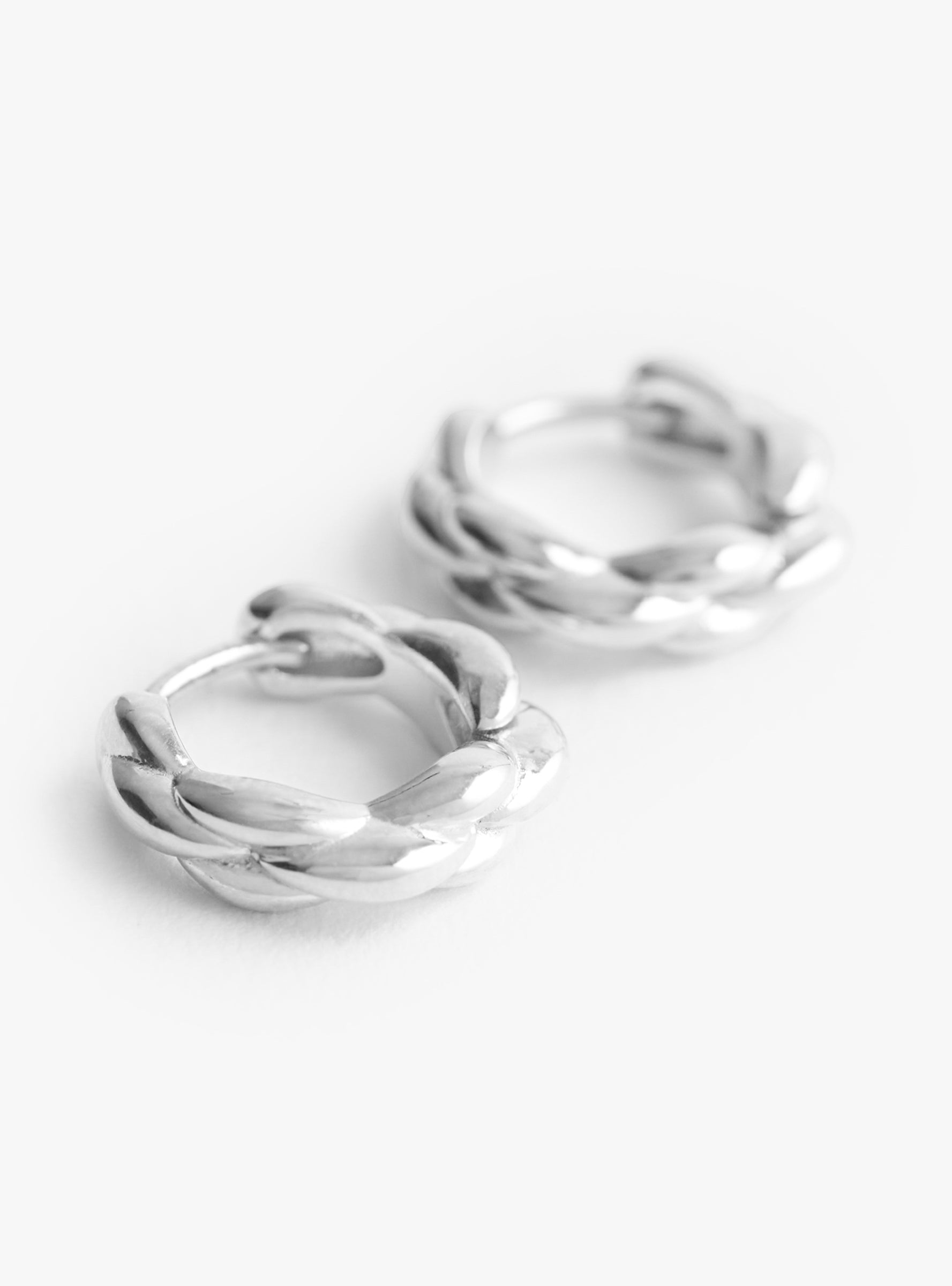 Modern Wave Everyday Earrings Silver Silver Isabella Etou (close up) at Couverture & The Garbstore