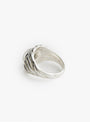 White Quartz Wave Ring Silver Silver Isabella Etou (back) at Couverture & The Garbstore