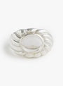 White Quartz Wave Ring Silver Silver Isabella Etou (close up) at Couverture & The Garbstore