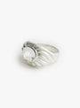 White Quartz Wave Ring Silver Silver Isabella Etou (front) at Couverture & The Garbstore