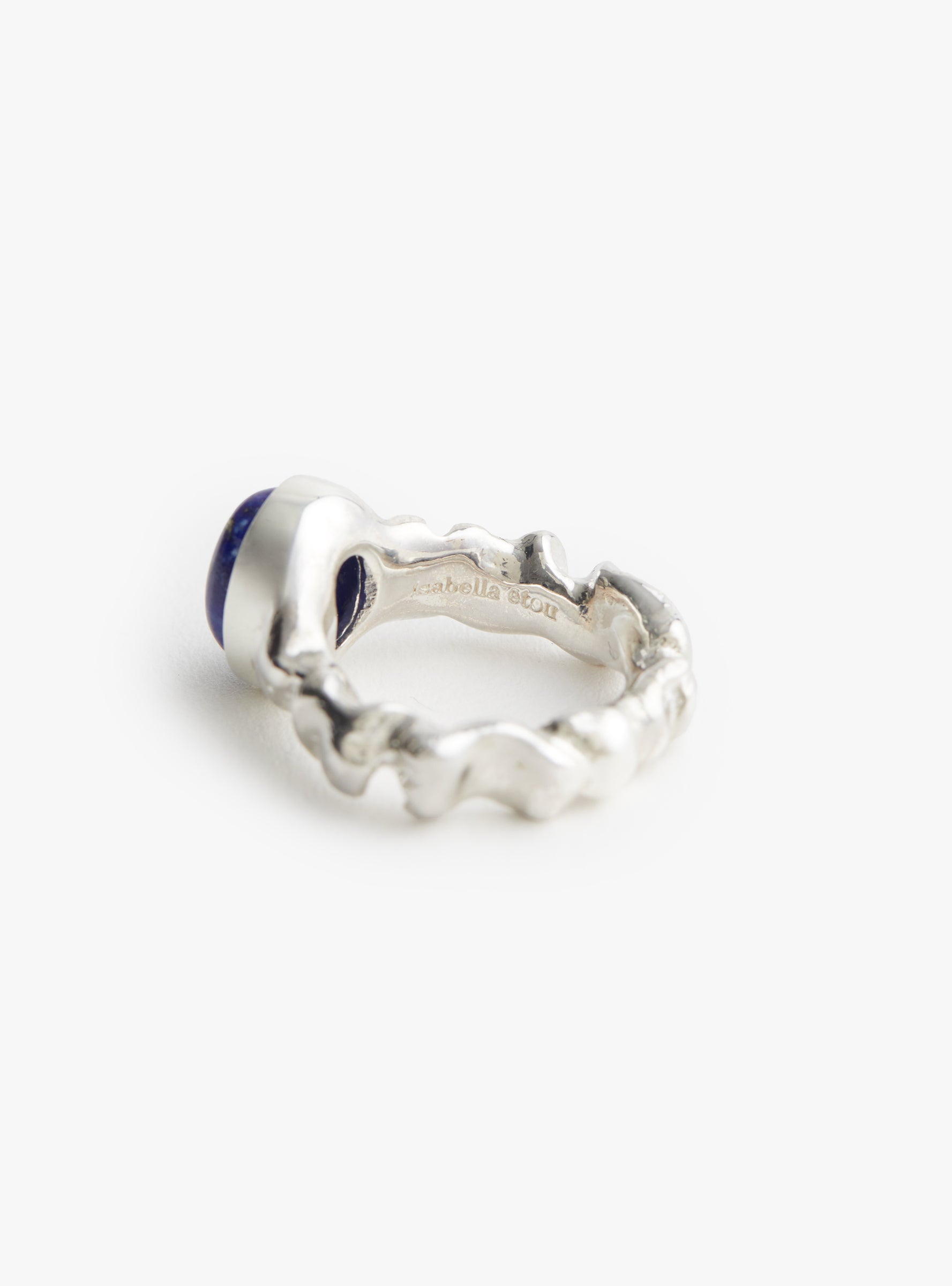 Lapis Lazuil Crush Ring Silver Silver Isabella Etou (back) at Couverture & The Garbstore