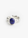 Lapis Lazuil Crush Ring Silver Silver Isabella Etou (front view) at Couverture & The Garbstore