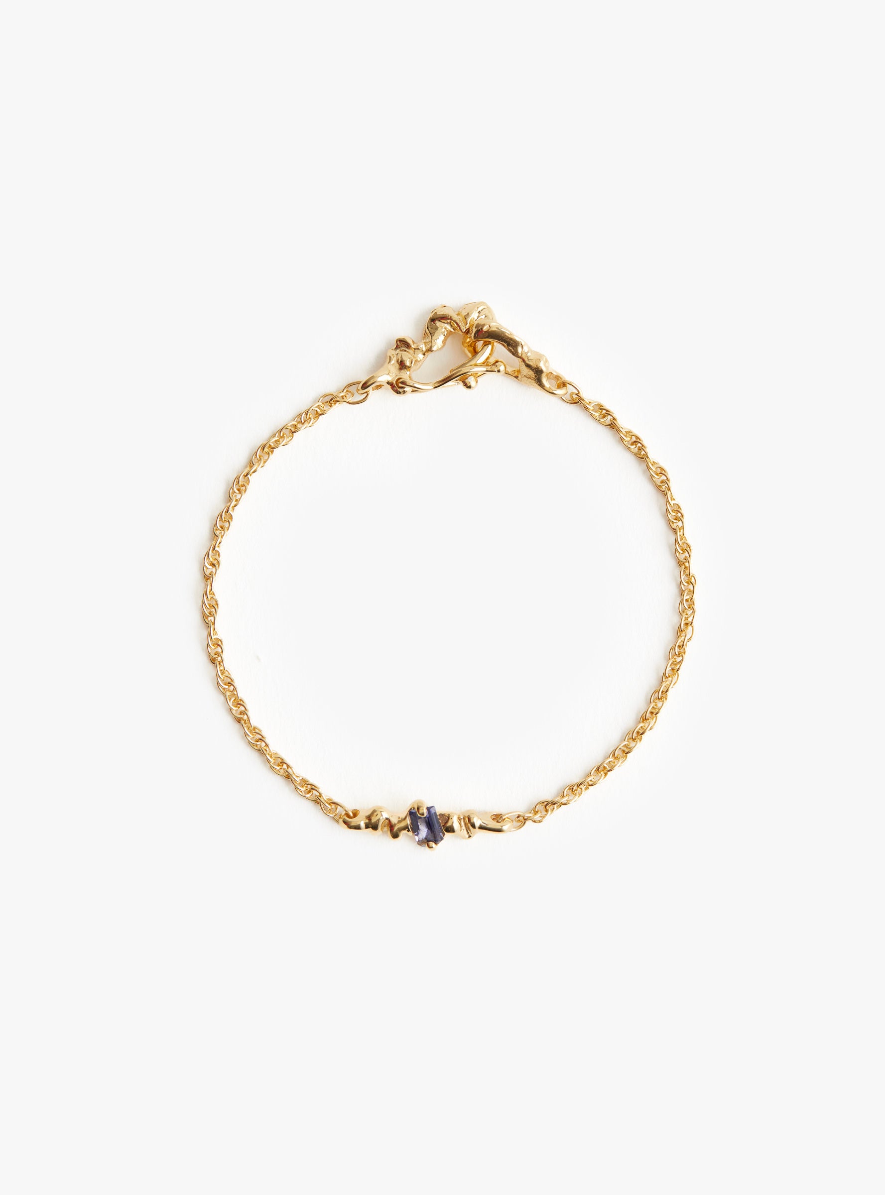 Crinkle Iolite Chain Bracelet Vermeil Vermeil Isabella Etou (top view) at Couverture & The Garbstore