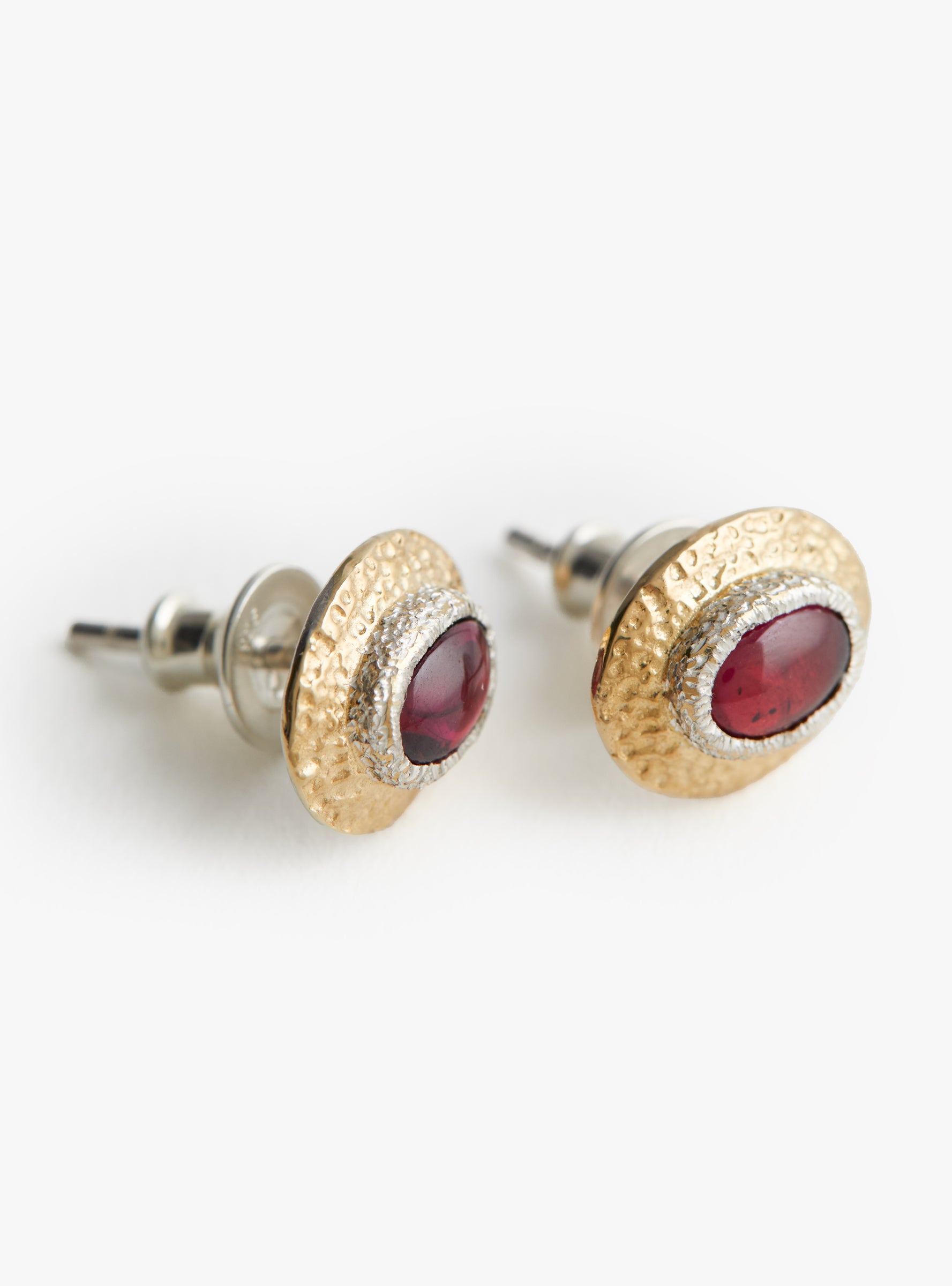 Garnet Oval Earrings Garnet Isabella Etou (close up) at Couverture & The Garbstore