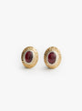 Garnet Oval Earrings Garnet Isabella Etou (front) at Couverture & The Garbstore