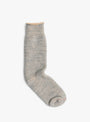 Double Face Merino Wool Crew Socks Grey & Brown ROTOTO (top view) at Couverture & The Garbstore