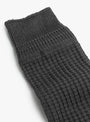 Cotton Waffle Crew Socks Dark Grey ROTOTO (rib detail) at Couverture & The Garbstore