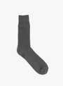 Cotton Waffle Crew Socks Dark Grey ROTOTO (top view) at Couverture & The Garbstore
