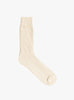 Cotton Waffle Crew Socks Raw Beige ROTOTO (top view) at Couverture & The Garbstore