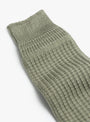 Cotton Waffle Crew Socks Sage ROTOTO (rib detail) at Couverture & The Garbstore