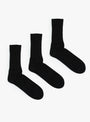 Organic-Daily-3-Pack-Crew-Socks-Black-ROTOTO-(group-shot) at Couverture & The Garbstore
