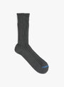 Chunky Ribbed Crew Socks Charcoal ROTOTO (top view) at Couverture & The Garbstore