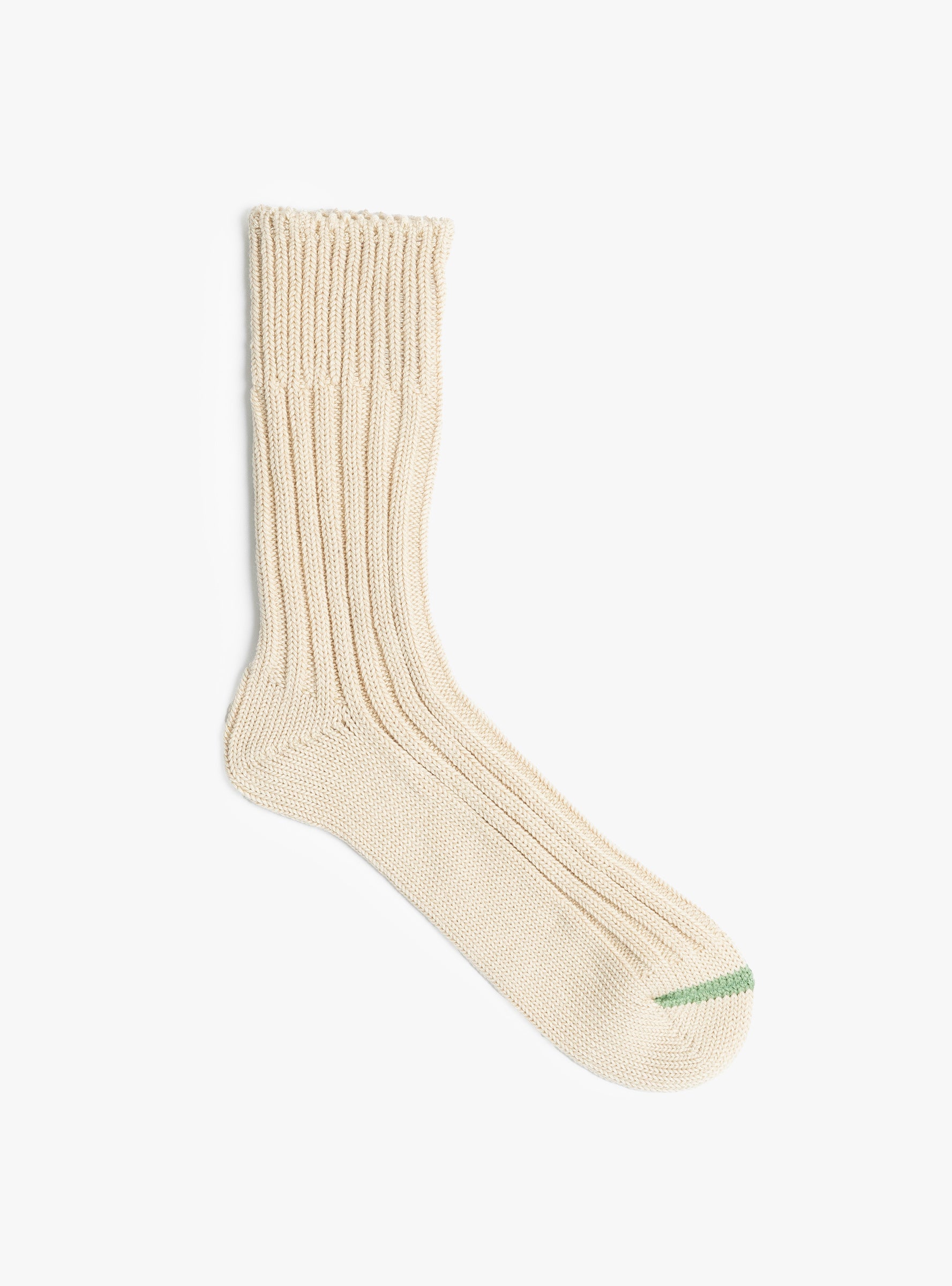 Chunky Ribbed Crew Socks Raw ROTOTO (top view) at Couverture & The Garbstore