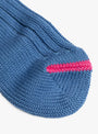 Chunky Ribbed Crew Socks Smalt Blue ROTOTO (fabric detail) at Couverture & The Garbstore