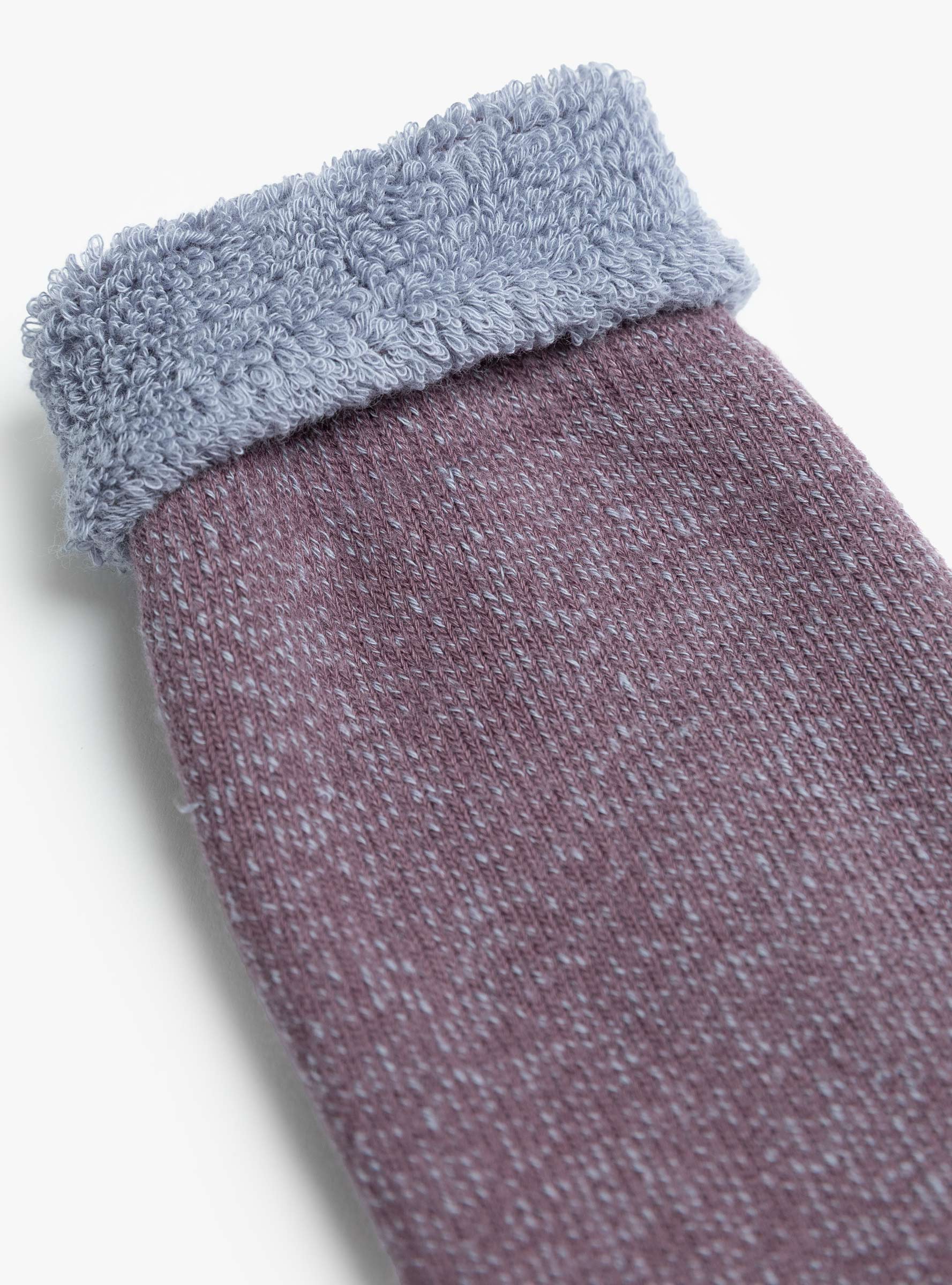 Reversible Pile Socks Faded Purple and Light Blue ROTOTO (fabric detail) at Couverture & The Garbstore