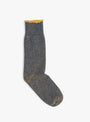 Reversible Pile Socks Navy Blue and Gold ROTOTO (top view) at Couverture & The Garbstore