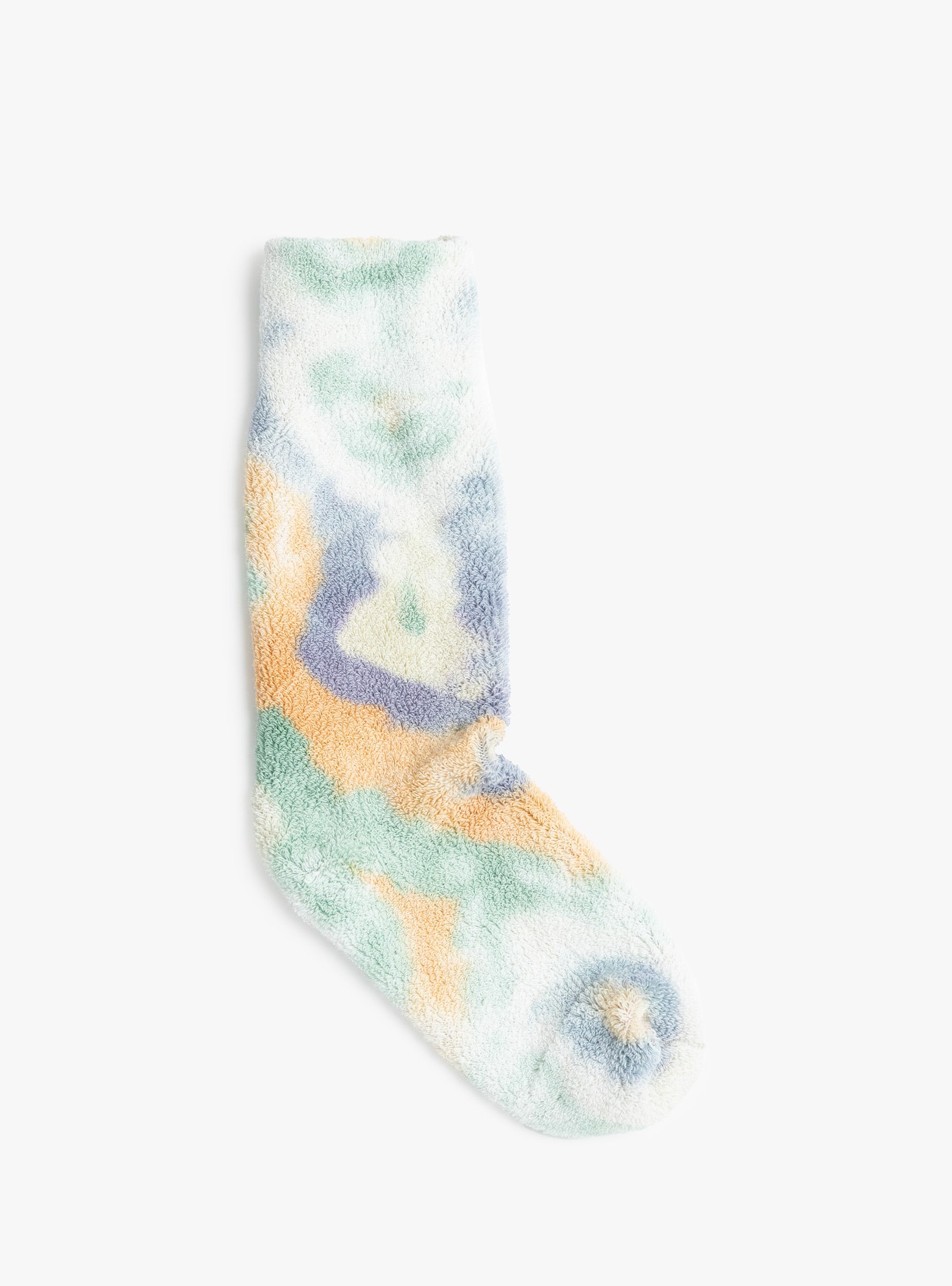 Tie Dye Pile Socks Green, Light Pink & Purple ROTOTO (reversed) at Couverture & The Garbstore